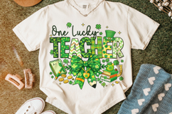 One Lucky Teacher St Patrick's Day PNG, Lucky Teacher PNG Product Image 5