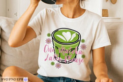 One Matcha Latte Please Hand-drawn SVG PNG T-shirt Design Product Image 1