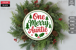 One Merry Auntie SVG | Christmas Round Sign SVG | Xmas SVG Product Image 2