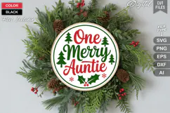One Merry Auntie SVG | Christmas Round Sign SVG | Xmas SVG Product Image 2