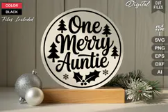 One Merry Auntie SVG | Christmas Round Sign SVG | Xmas SVG Product Image 3