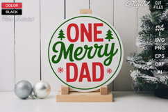 One Merry Dad SVG | Christmas Round Sign SVG | Xmas SVG Product Image 1