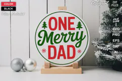 One Merry Dad SVG | Christmas Round Sign SVG | Xmas SVG Product Image 1