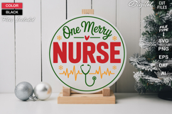 One Merry Nurse SVG | Christmas Round Sign SVG | Xmas SVG Product Image 2