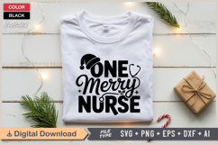 One Merry Nurse SVG | Christmas SVG | Holiday SVG | Xmas SVG Product Image 2