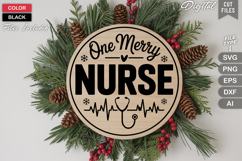 One Merry Nurse SVG | Christmas Round Sign SVG | Xmas SVG Product Image 3