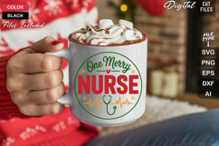 One Merry Nurse SVG | Christmas Round Sign SVG | Xmas SVG Product Image 5