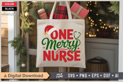 One Merry Nurse SVG | Christmas SVG | Holiday SVG | Xmas SVG Product Image 5