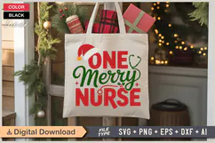 One Merry Nurse SVG | Christmas SVG | Holiday SVG | Xmas SVG Product Image 5