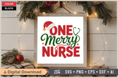 One Merry Nurse SVG | Christmas SVG | Holiday SVG | Xmas SVG Product Image 6