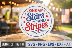 One My Stars And Stripes SVG File | 4th of July Round Sign Product Image 1