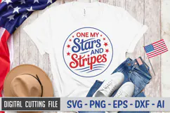 One My Stars And Stripes SVG File | 4th of July Round Sign Product Image 2