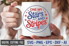 One My Stars And Stripes SVG File | 4th of July Round Sign Product Image 3