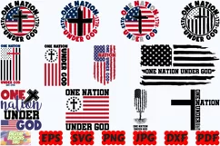 One Nation Under God SVG | 4th Of July SVG | America SVG Product Image 1