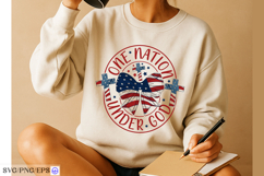 One Nation Under God 4th of July SVG PNG T-shirt Design Product Image 1