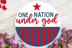 One Nation Under God SVG, 4th Of July Round Sign SVG Design Product Image 3