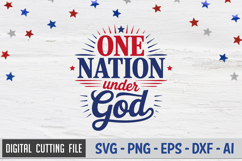 One Nation Under God SVG File | 4th of July SVG Product Image 1