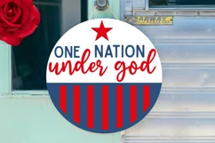 One Nation Under God SVG, 4th Of July Round Sign SVG Design Product Image 2