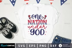 One nation under god SVG, 4th of july SVG Design Product Image 1