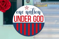 One Nation Under God SVG, 4th Of July Round Sign SVG Design Product Image 2
