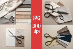 4 One pair of scissors partially open on fabric swatch JPG Product Image 1