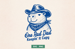 One Rad Dad SVG - Funny Cowboy Capybara PNG - Keepin It Capy Product Image 1