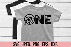 1st Birthday Boy Shirt SVG - Space Birthday Theme First One Product Image 2