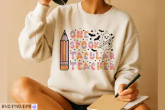 One Spooktacular Teacher Halloween SVG PNG T-shirt Design Product Image 4