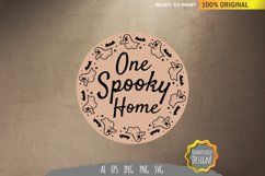 One Spooky Home Door Sign SVG Product Image 1