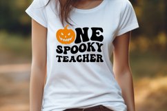 One Spooky Teacher SVG | Retro Wave Groovy Halloween Design Product Image 2
