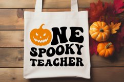 One Spooky Teacher SVG | Retro Wave Groovy Halloween Design Product Image 3