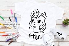 One Birthday Unicorn SVG - 1st Birthday Unicorn Shirt PNG Product Image 1