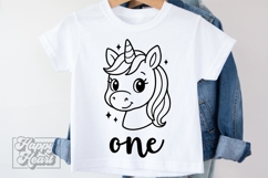 One Birthday Unicorn SVG - 1st Birthday Unicorn Shirt PNG Product Image 2