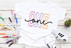 One Birthday Girl Varsity SVG - 1st First Birthday Girl PNG Product Image 2