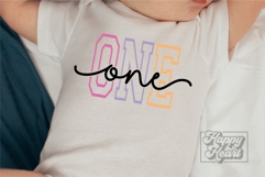 One Birthday Girl Varsity SVG - 1st First Birthday Girl PNG Product Image 3