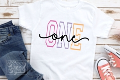 One Birthday Girl Varsity SVG - 1st First Birthday Girl PNG Product Image 4
