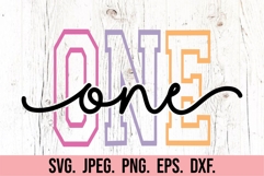 One Birthday Girl Varsity SVG - 1st First Birthday Girl PNG Product Image 5