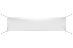 Canvas banner. Realistic horizontal cloth blank mockup Product Image 1