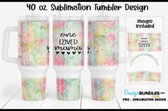 One Loved Mama Floral Stripe 40oz Sublimation Tumbler Design Product Image 1