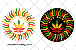One Love - Cannabis Leaf - Rasta Colors Weed Png Sublimation Product Image 2