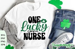 One Lucky Nurse, St Patricks Day Quote, St Patrick's Day Svg Product Image 1