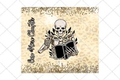 One More Chapter Skeleton Reading Tumbler Design w/ Leopard Product Image 2