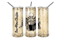 One More Chapter Skeleton Reading Tumbler Design w/ Leopard Product Image 1