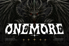 Onemore - Black Metal with Y2K Flair Display Font Product Image 1
