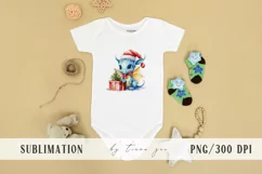 Cute Christmas dragons with gift box clipart- 4 png files Product Image 14