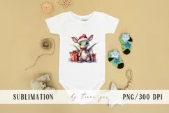 Cute Christmas dragons with gift box clipart- 4 png files Product Image 15