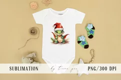 Cute Christmas dragons with gift box clipart- 4 png files Product Image 16