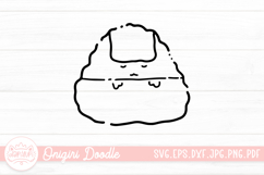 Cute Onigiri Line Doodle Clipart Product Image 1