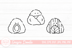 Cute Onigiri Line Doodle Clipart SVG Product Image 1