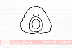 Cute Onigiri Line Doodle Clipart Product Image 1